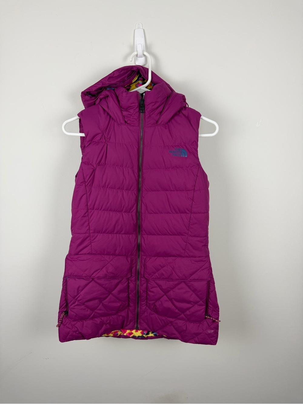 The North Face Hooded Quilted Insulated Vest - Magenta Purple